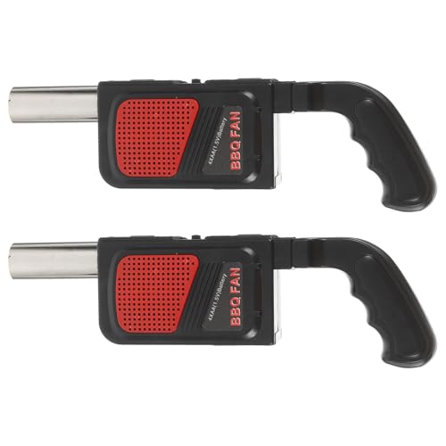 Yardenfun 2pcs Handheld Electric Bbq Blower for Outdoor Cooking Fire Starter with Abs and Stainless Steel, Portable Camping Fire Fan for On-the-go