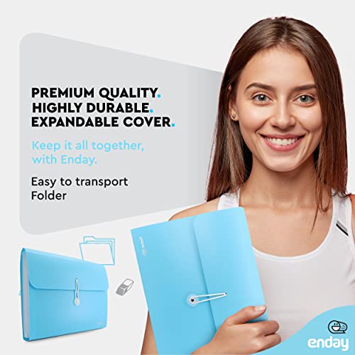 Accordian File Organizer, 13 Pocket Expanding File & Cover Folder With Labels, Plastic Portable Desktop Supplies Letter A4 Paper In Blue And Purple (2 Pack) – By Enday #TOP1