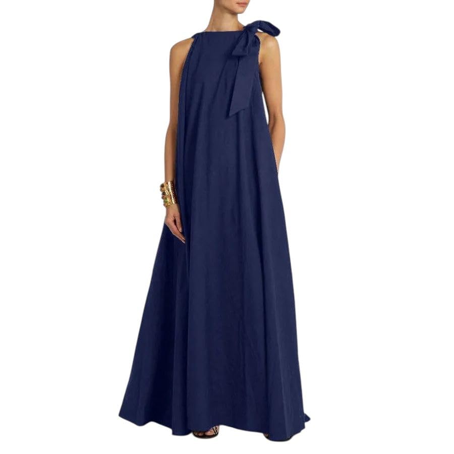 Robe à nœud bleu marine taille 38 idéale pour un cocktail en terrasse