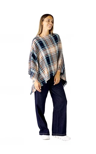 Image of Women's Shawl Wrap Poncho Ruana Cape Cardigan Sweater Open Front for Fall Winter Spring