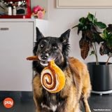 P.L.A.Y. Niedliches Plüsch-Hundespielzeug – Café, Lebensmittelthema, langlebig, Quietschspielzeug, ideal für Welpen und kleine, mittelgroße und große Hunderassen – maschinenwaschbar, recycelte