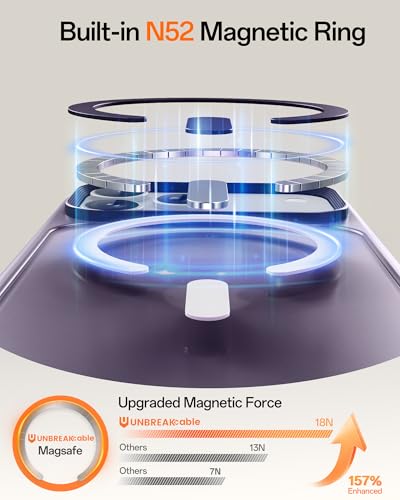 Image of UNBREAKcable For iPhone 17 Pro Case for MagSafe, Full Camera Protection, Built-in Magnetic Ring, Shockproof, Scratch-Resistant, Translucent Matte Mobile Phone Case for iPhone 17 Pro Case 6.3 Inches