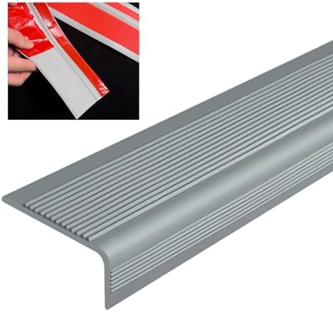 PVC Stair Edge Trim Protector Strip Self Adhesive, Flexible Staircase Step Nosing Trim Bar, Non Slip Treads Edging Protector Molding Trim(Color:Style F)