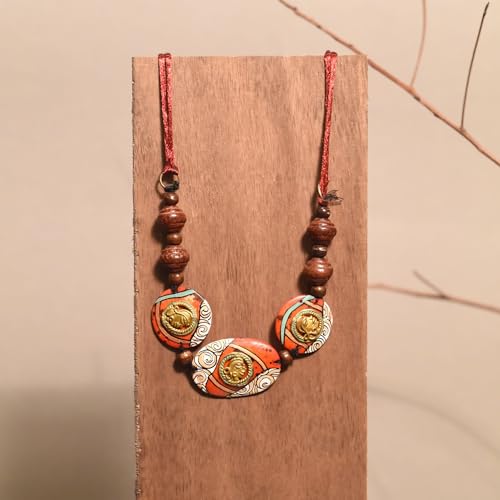 Image of AAKRITI ART CREATIONS Royal Empress Handcrafted Tribal Dhokra Necklace & Choker Collection | Artisan Ethnic Brass Jewelry with Oval & Square Designs, Amulet & Talisman Styles for Women