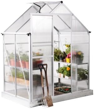 Lacewing 6' x 4' Traditional Silver Aluminium Frame Greenhouse Without Base