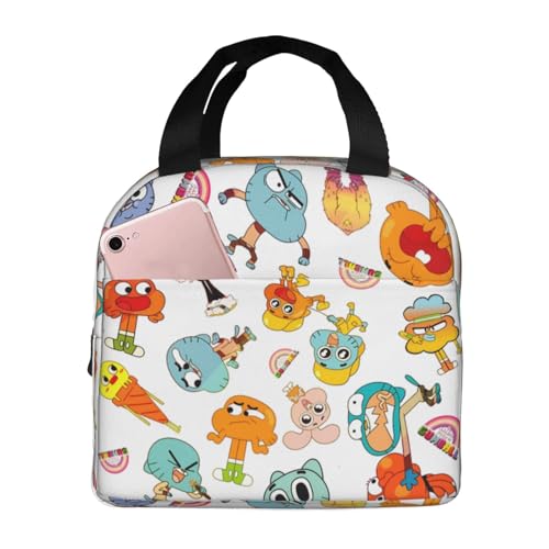 おかしなガムボール ランチパック再利用可能なランチバッグコンパクトなランチボックス断熱 ファッションキャリングバッグコールドソフトアイストート再利用可能な 通勤学校ユニセックス/キッズトート ランチバッグ