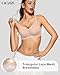 OEAK Womens Wireless Bras Scalloped Push Up Bralettes No Underwire Supportive Tshirt Bra Seamless Comfortable Everyday Bras L Nude