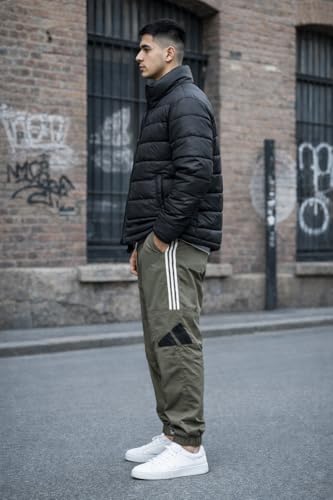 Image of BARKEYO Men's Winter Wear Black Puffer Bomber Biker Regular Wear Casual Jacket For Men