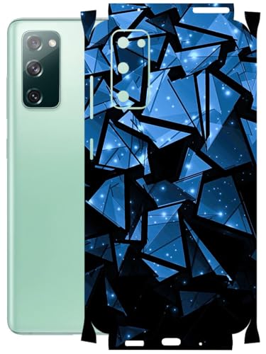 Image of AtOdds - Full Body Back Screen Guard Protector Film - Lamination Wrap Skin Sticker Compatible with Samsung Galaxy S20 FE | Scratchproof Matte Finish (Blue Crystals)