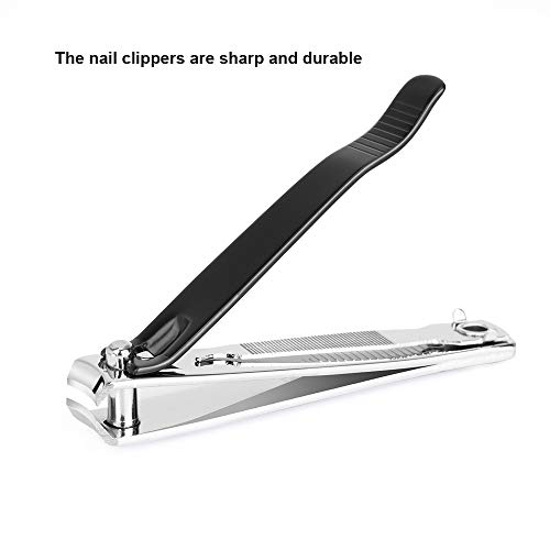 Iceyli TB0005 Large Nail Clippers Set,2 Pcs Premium Stainless Steel Fingernail & Toenail Clippers Curved Blade thumb #5