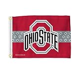 Ohio State Buckeyes Flag - Boat Flag - Golf Cart Flag - 12" x 18" - Buckeye Stripe Design