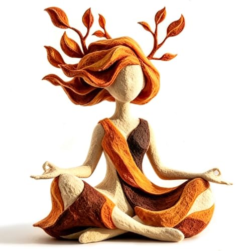 IRCKONCI Croissance De Sérénité, Figurine Sculpturale D'harmonie Intérieure, Figurine De Sculpture De Méditation, Sculpture Zen en Résine for Salon, Chambre À Coucher, Décoration De Salle(A)