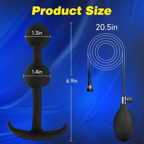 Magnetic Inflatable Butt Plug with Large Anal Beads and Rolling Steel Balls - Image 4