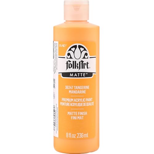Image of FolkArt Acrylic Craft Paint, Matte Finish, Tangerine, 8 fl oz