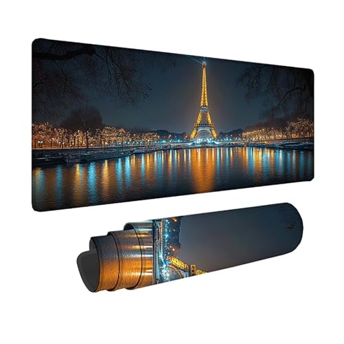Grand tapis de souris XXL 800x400 mm antidérapant et imperméable pour PC gamer et bureau