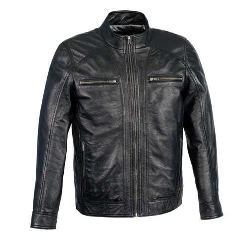 Image of Milwaukee Leather Men's Black Motorcycle Fashion Leather Jacket with Front Zipper Closure SFM1860