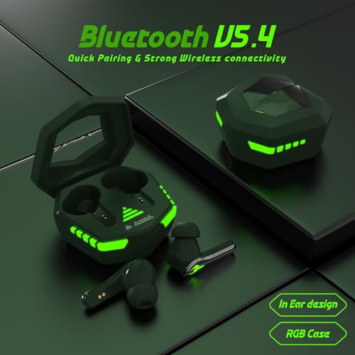 Image of AROMA NB126 Axis Upto 50 Hours Playtime* Fast Charging RGB 45Ms Latency True Wireless Bluetooth v5.4 Gaming Earbuds