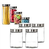 Perfekter Abschluss - Die Vorratsdose ist im modernen Design gehalten und enthält einen dezenten, silberfarbenen Deckel. Durch den abdichtenden Gummiring hat Luft keine Chance, in das Glas zu kommen und Ihren Schätzen Schaden zuzufügen. Wasserdicht ist die Dose somit auch.