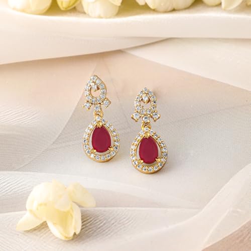 Image of Rubans American Diamond Zirconia Necklace Set Traditional Stylish Jewellery Gift for Women & Girls