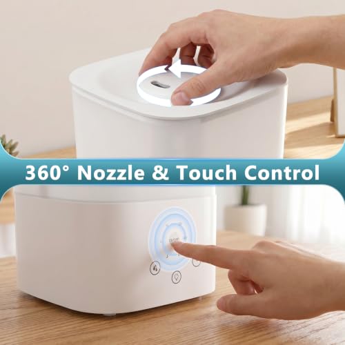 Electactic Top Fill Humidifiers for Bedroom, 3.2L Large Capacity, Easy to Fill & Clean, Touch Control, 7 Color LED Light, Timer/Sleep Mode, 360° Nozzle, Auto Shut-Off, Humidification for Baby Nursery - Image 5