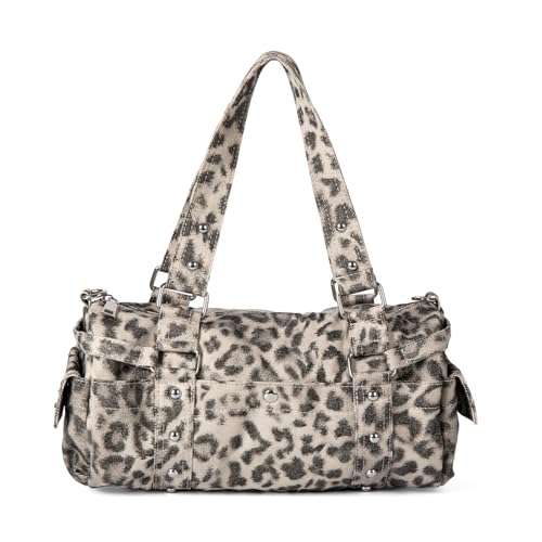 Sac à main léger en nylon lavable avec motif léopard tendance