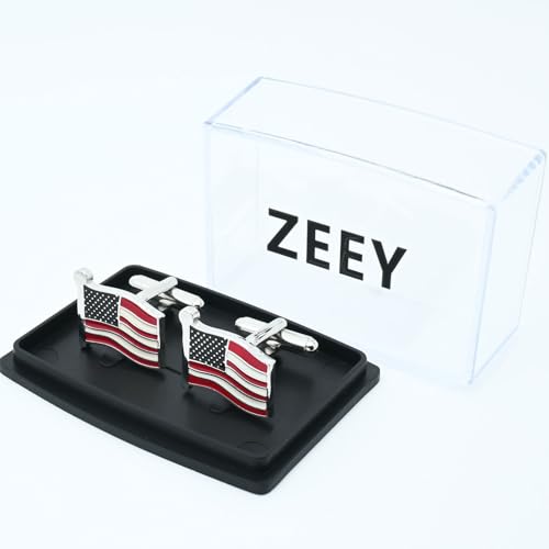 Gemelos bandera americana en oro/plata unisex miniatura 6