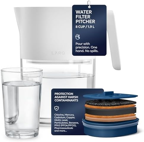Water Filter Pitcher, 8-Cup - Removes Lead, PFAS, Chlorine & HAA5