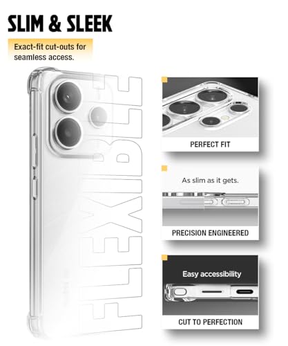 Image of WOW IMAGINE Clear Back Cover Case for Redmi Note 14 SE 5G | Redmi Note 14 5G | Shockproof Soft TPU Case | Cushioned Edges for Ultimate Protection Back Cover Case - Transparent
