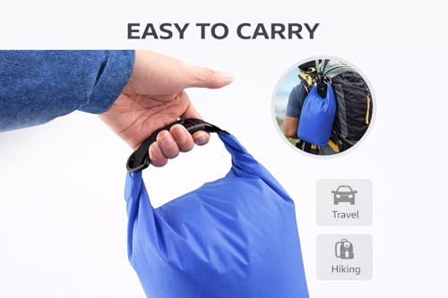 Bolsa seca impermeable ligera con logo personalizado – Bolsa de almacenamiento con cierre enrollable para kayak, camping y viaje (Negro) miniatura 7