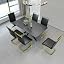 Black Table + 6 Black Chairs (Gold Leg)