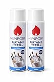 Dezpo Newport Gas For Lighters 300ml Compatible with All Lighters BBQ, Candle, Camping, Gas, Kitchen, Cooking Lighter - Pack of 2 x 300ml
