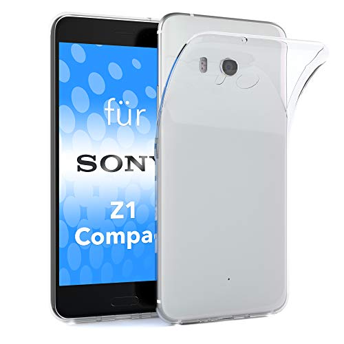 EAZY CASE Hülle kompatibel mit Sony Xperia Z1 Compact Schutzhülle Silikon, Ultra dünn, Slimcover, Handyhülle, Silikonhülle, Backcover, Durchsichtig, Klar Transparent