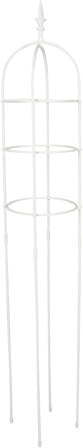 BESTonZON Plant Climbing Frame Trellis for Outdoor Garden Climbing Plants 31cm Diameter X 1.6m High Iron Wire Rack for Balcony Roses and Vines