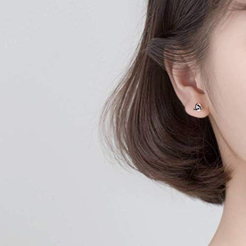 Boucles d'oreilles triangle S925 anti-allergie style coréen géométrique noir