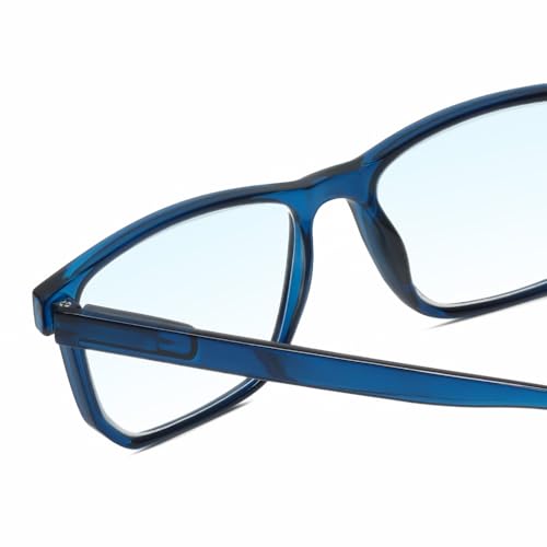 Image of Calabria R861 Rectangular Blue Light Blocking Reading Glasses Men Women Trendy Eyeglass Work Gaming Computer Readers w /Case