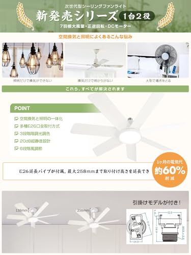 Kritlife シーリングファンライト LEDシーリングファンライト の商品画像 1
