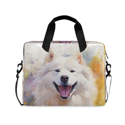 Maletín portátil portátil con estampado Samoyed para laptop 13-15.6 pulg miniatura 1