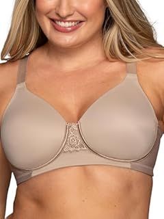 Vanity Fair Women's Full Figure Beauty Back Smoothing Bra, 4 Way Stretch Fabric, Lightly Lined Cups Up to H, Wirefree - Toasted Coconut, 40C