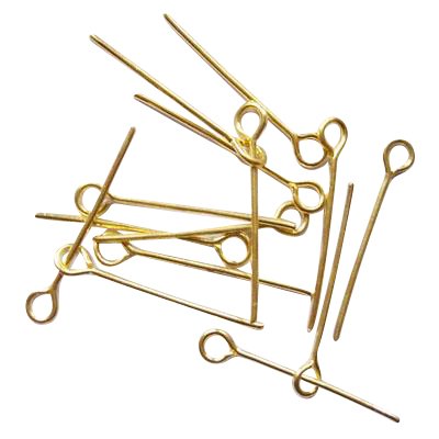 CHGCRAFT 50g Brass Eyepins Open Eye Pin Metal Head Pins Findings for Jewelry Beading Dangle Earring Making, Golden