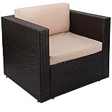 Homall Outdoor Patio Furniture All Weather PE Rattan Wicker Chair Single Sofa with Cushions for Lawn Poolside Backyard Garden