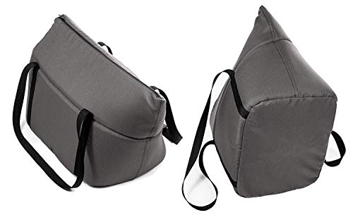BOUTIQUE ZOO Hundetasche - Grau/(Plüschstoff mit Noppen), L bis 15 kg - Tragetasche für kleinen und mittleren Hund, Welpen