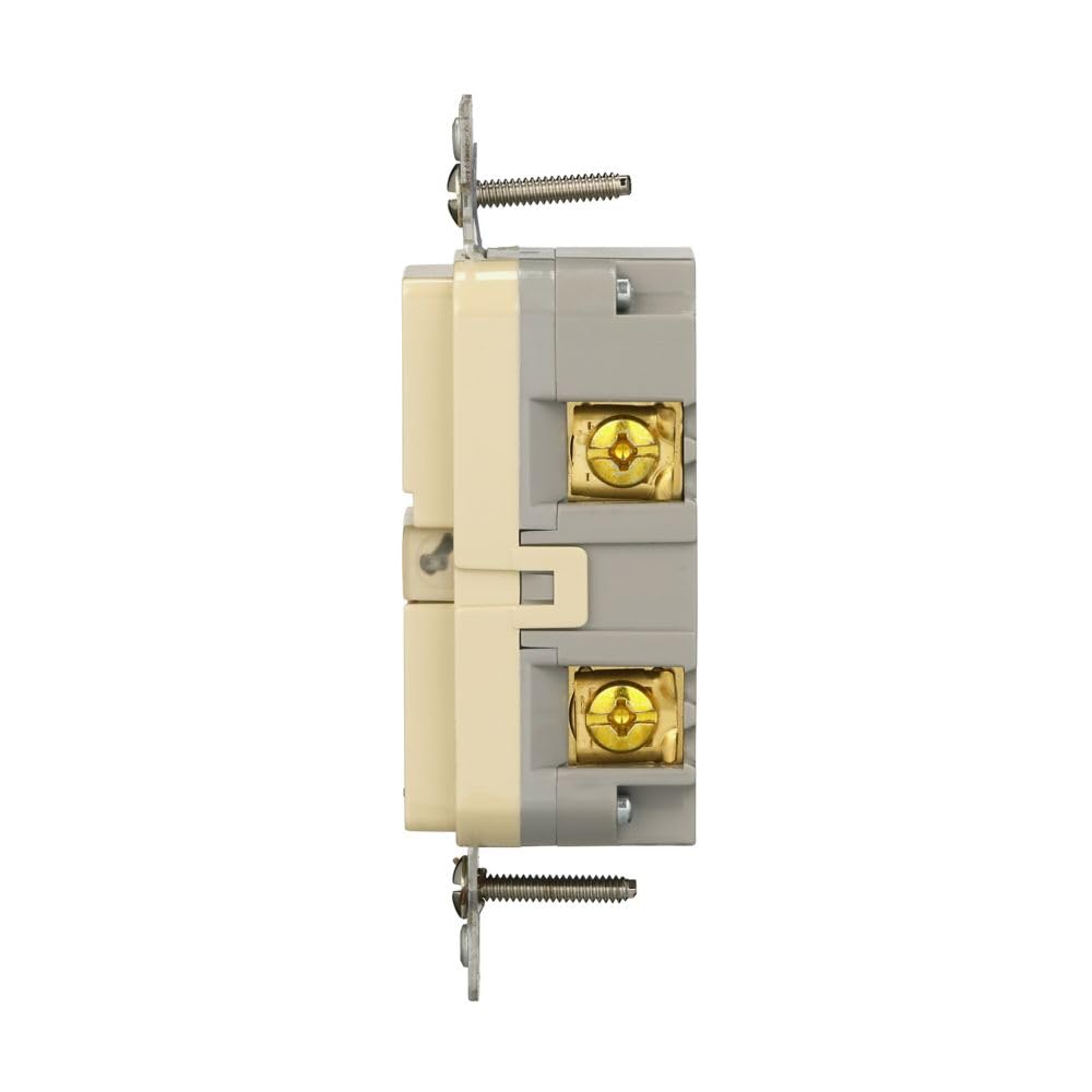 Eaton TRGF15V Slim Tamper Resistant GFCI Receptacle 15A 125V, Ivory