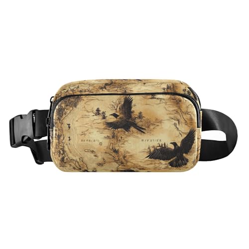 Marsupio Adventure Bird per donne uomini e adolescenti piccolo marsupio con cinghia regolabile per allenamento corsa escursionismo Uccello avventura 1 size elegante marrone