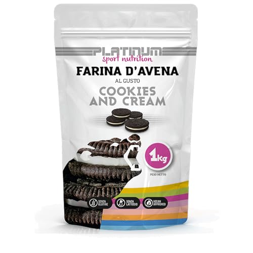 Harina de avena Cookies and Cream. Sin gluten, sin lactosa. Formato de 1 kg.