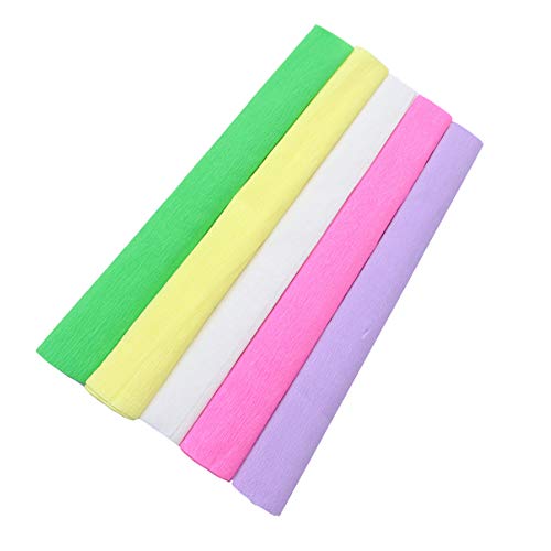 Healifty 5 rolos de papel crepe para crianças, flores de papel onduladas para decoração de aniversár
