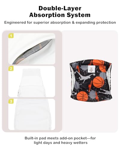 Image of CuteBone Dog Diapers Male Belly Bands 3 Pack for Male Dogs Reusable Puppy Wraps