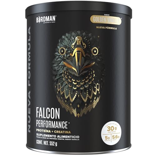 Birdman Falcon Performance Proteína Vegana Premium | 30G Proteína, 5G Creatina CreaClean, Bcaas | Sin Gluten | Sin Lactosa | Sabor Vainilla...