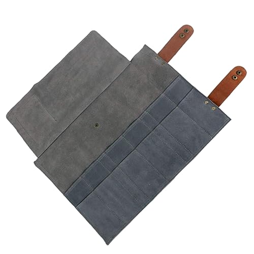 HAKIDZEL Professional Haircut Scissor Bag 12 Slots Styling Tools Case for Barber Hair Clipper Pouch Made of Leather