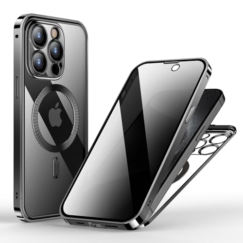 `h~ iPhone 15Pro p P[X OʃKX wʃNAPC ʃP[X SbNt A~t[ 360°Sʕی |bvAbv{^ MagsafeΉ ϏՌ ACtH15vP[X 6.1C` ubN