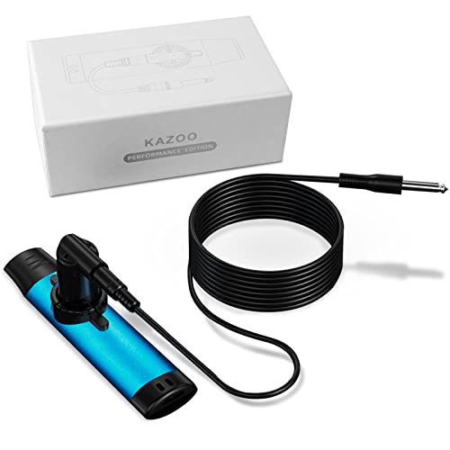 Kazoo électrique mini kazoo métal bleu diaphragme flûte réglable pour violon et clavier